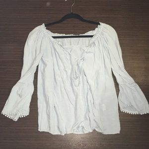 Baby blue off the shoulder top